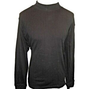 Mens Saddlebred Black  LS Cotton Mock Neck Base Layer Shirt sz Lg